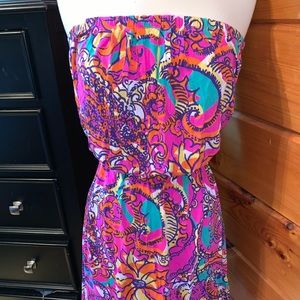 Lilly Pulitzer multi print knit strapless dress